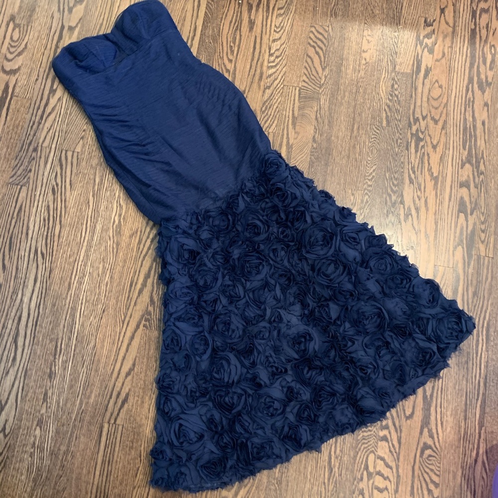 Navy floral gown dress / maid of honor / prom